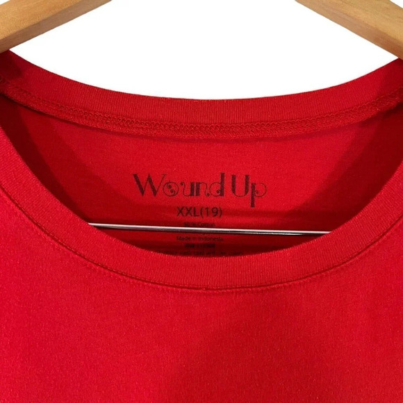 Wound Up T Shirt Juniors Plus XXL Cherry Red NOPE NOT TODAY Graphic Text Saying - Picture 4 of 4